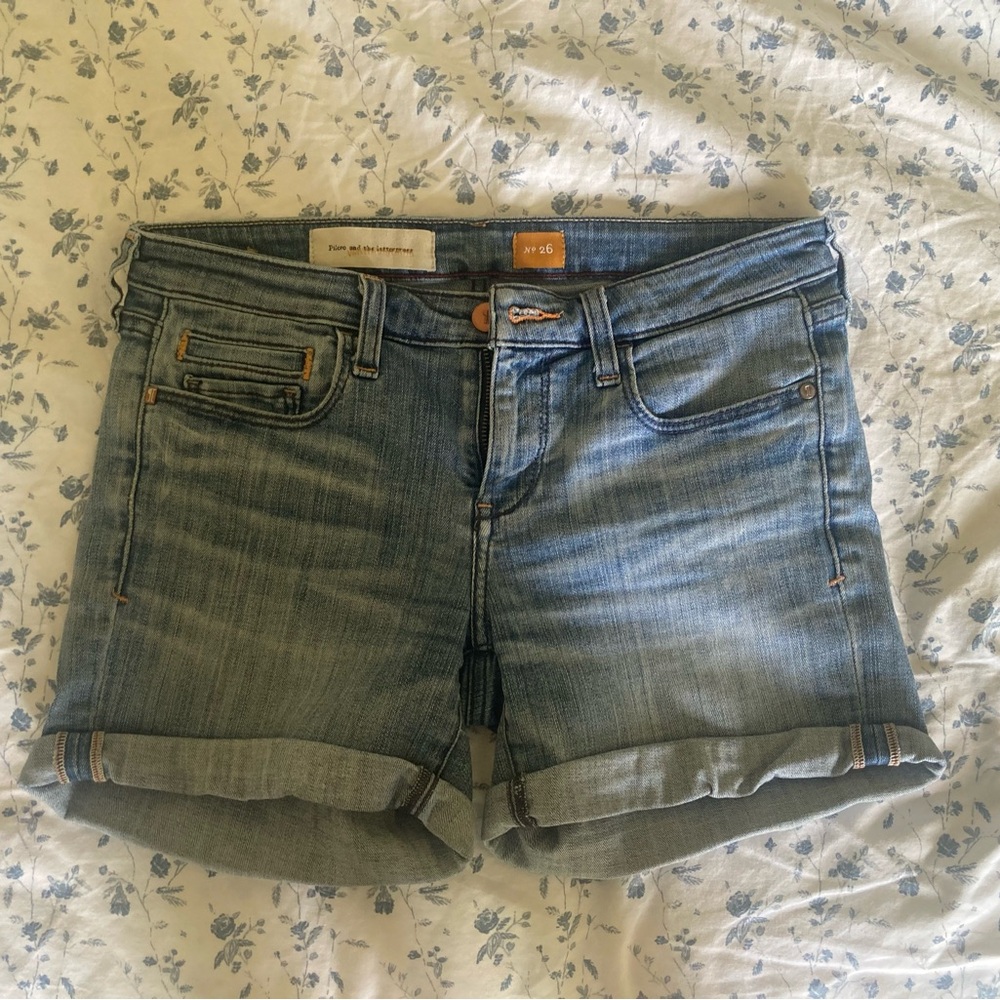 Anthropologie pilcro letterpress jean shorts